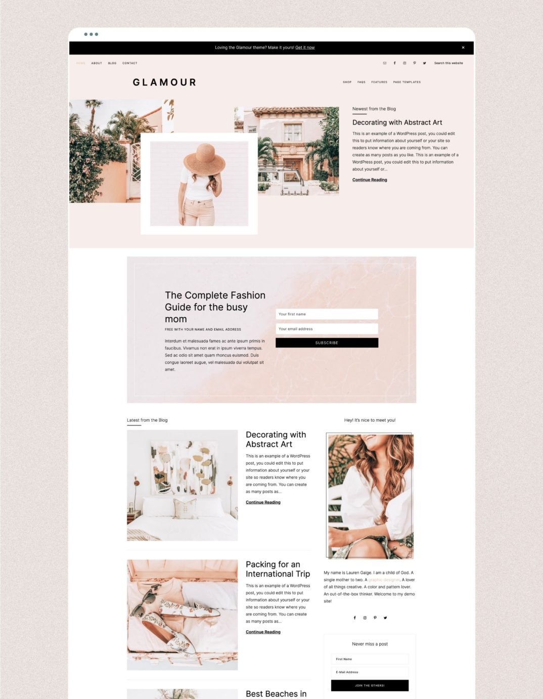 Feminine WordPress themes for female entrepreneurs - Journey Theme ...