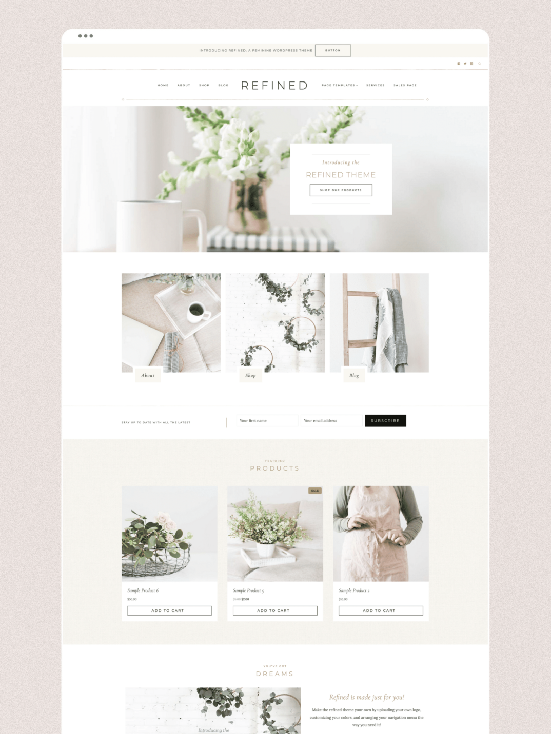 Feminine WordPress themes for female entrepreneurs - Wordpress Themes ...