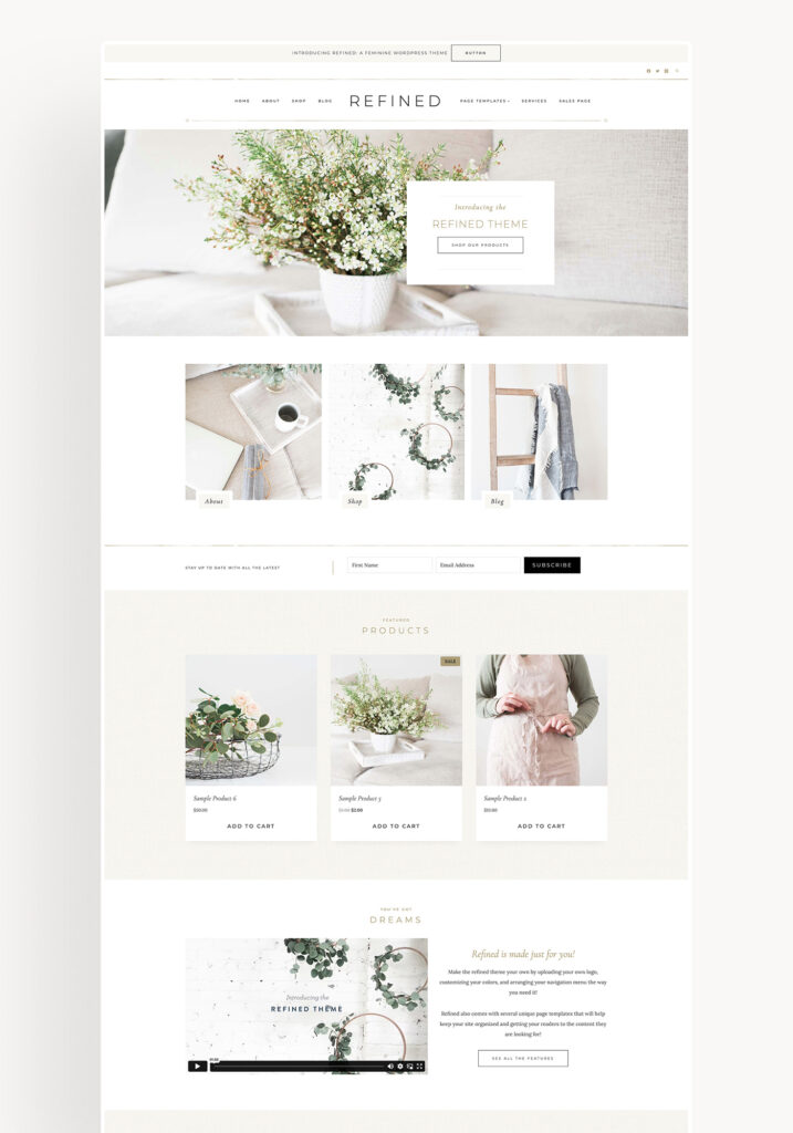 Affordable & Customizable Feminine WordPress Themes - Restored 316