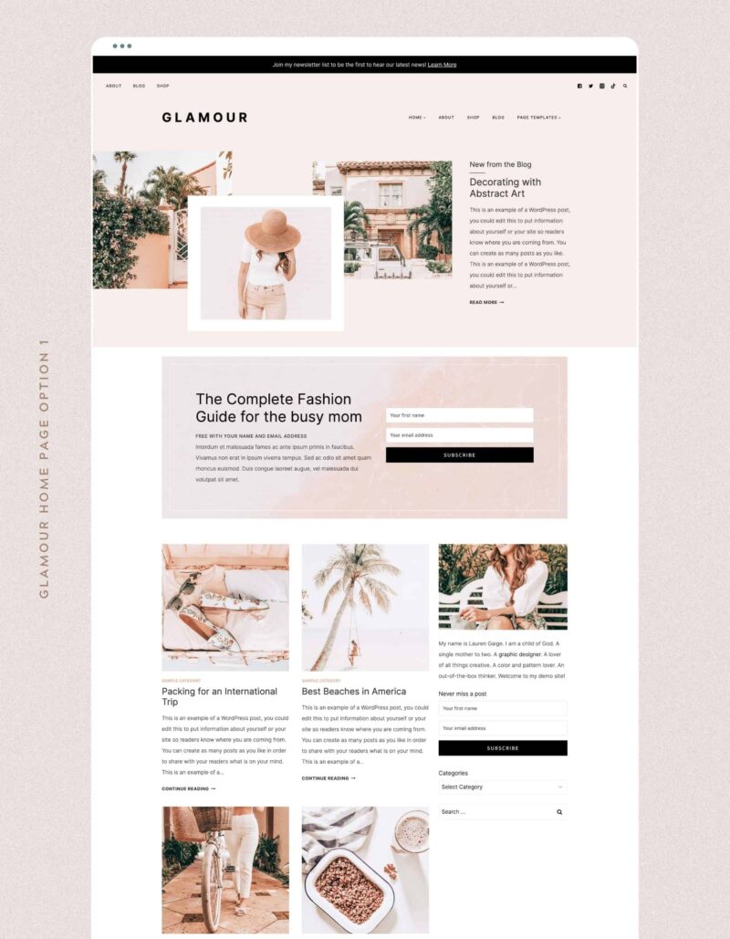 Affordable & Customizable Feminine WordPress Themes - Restored 316