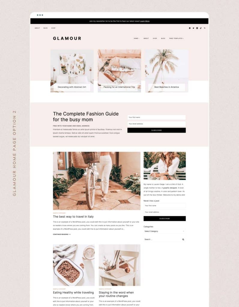 Affordable & Customizable Feminine WordPress Themes - Restored 316