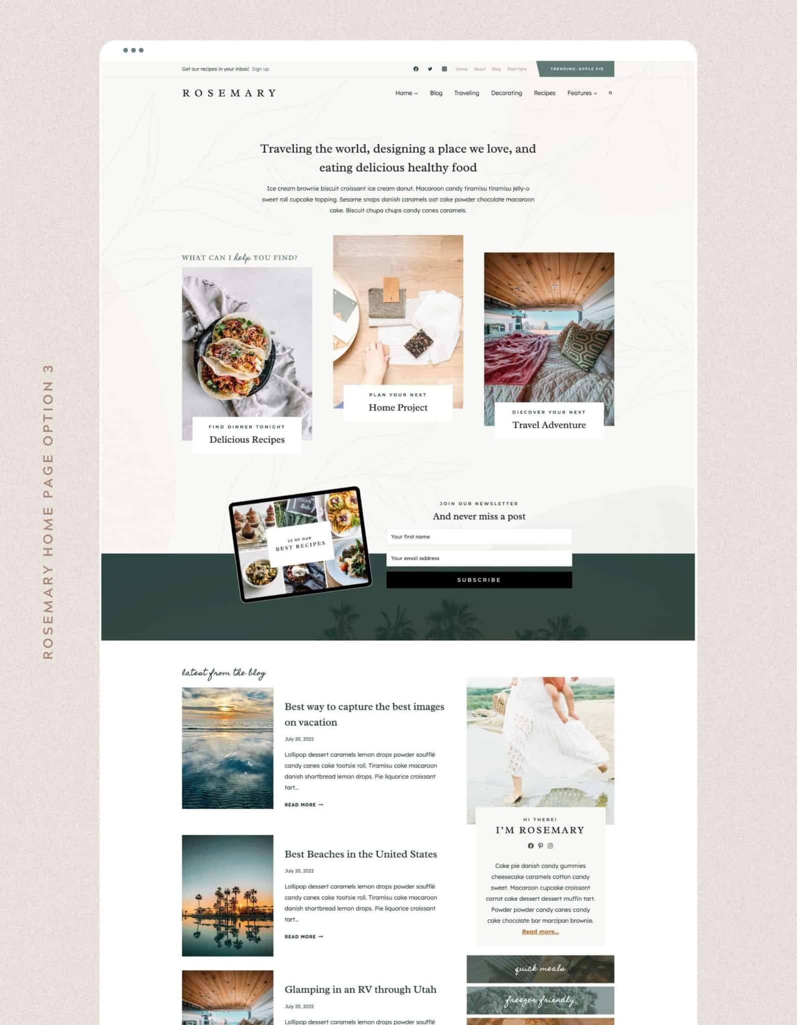 Feminine WordPress themes for female entrepreneurs - Rosemary Theme ...