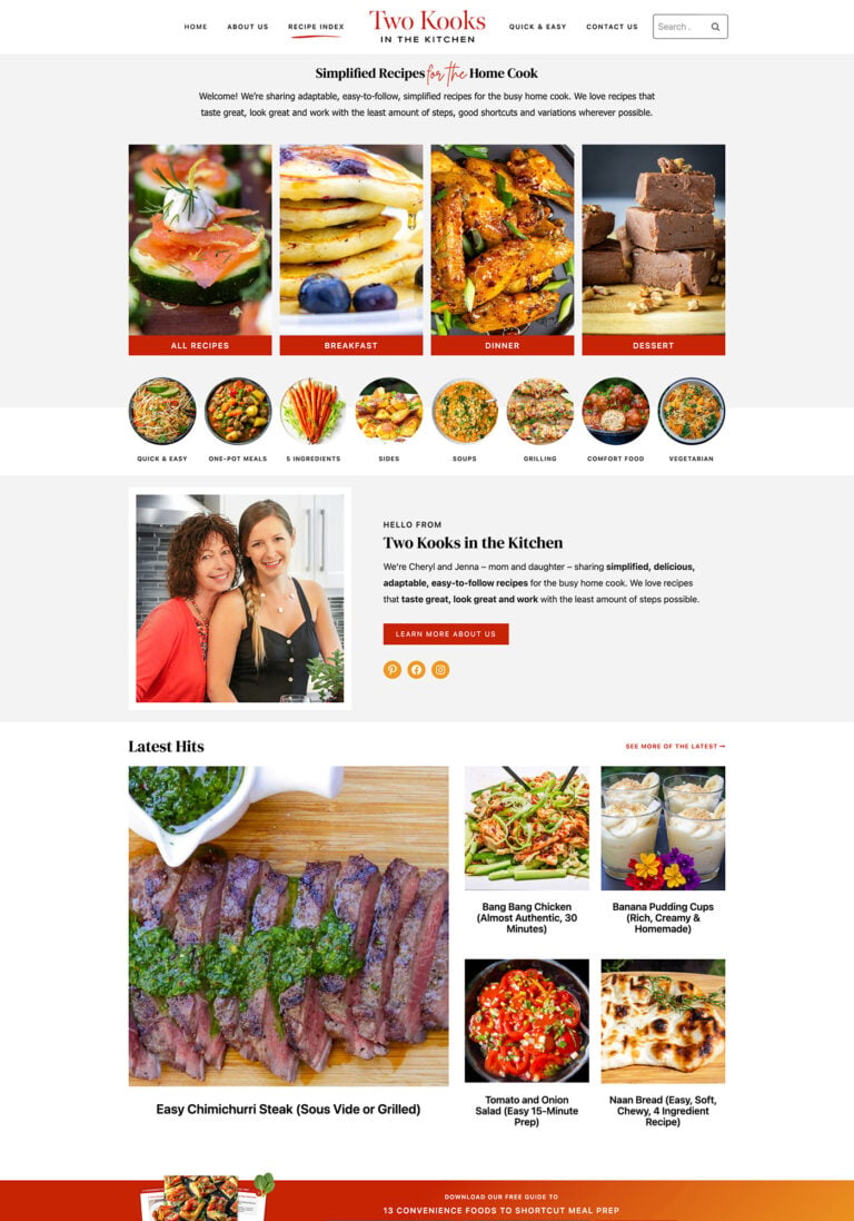 Client Showcase: Two Kooks in the Kitchen Stunning Website - Restored 316