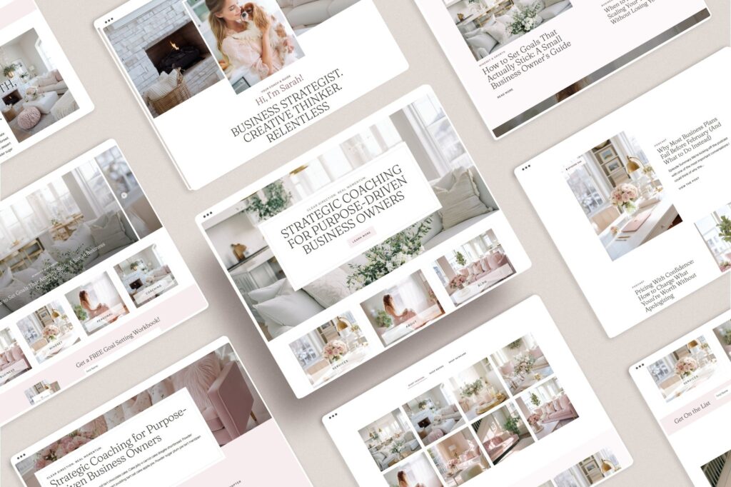 Sarah Block Collection – Feminine WordPress Theme Block Collection for service providers, coaches, digital product creators, course sellers, and bloggers.