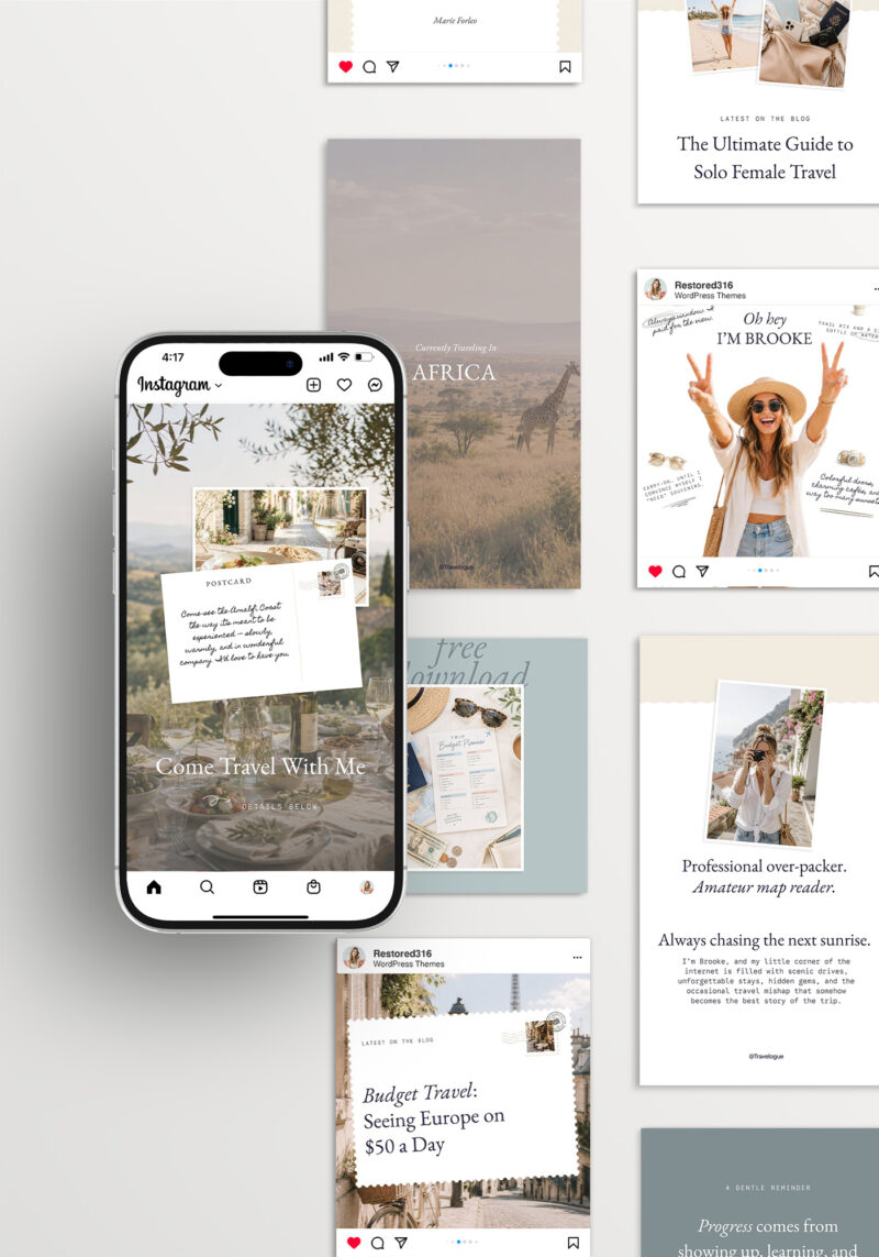 Travelogues Social Media Canva Bundle