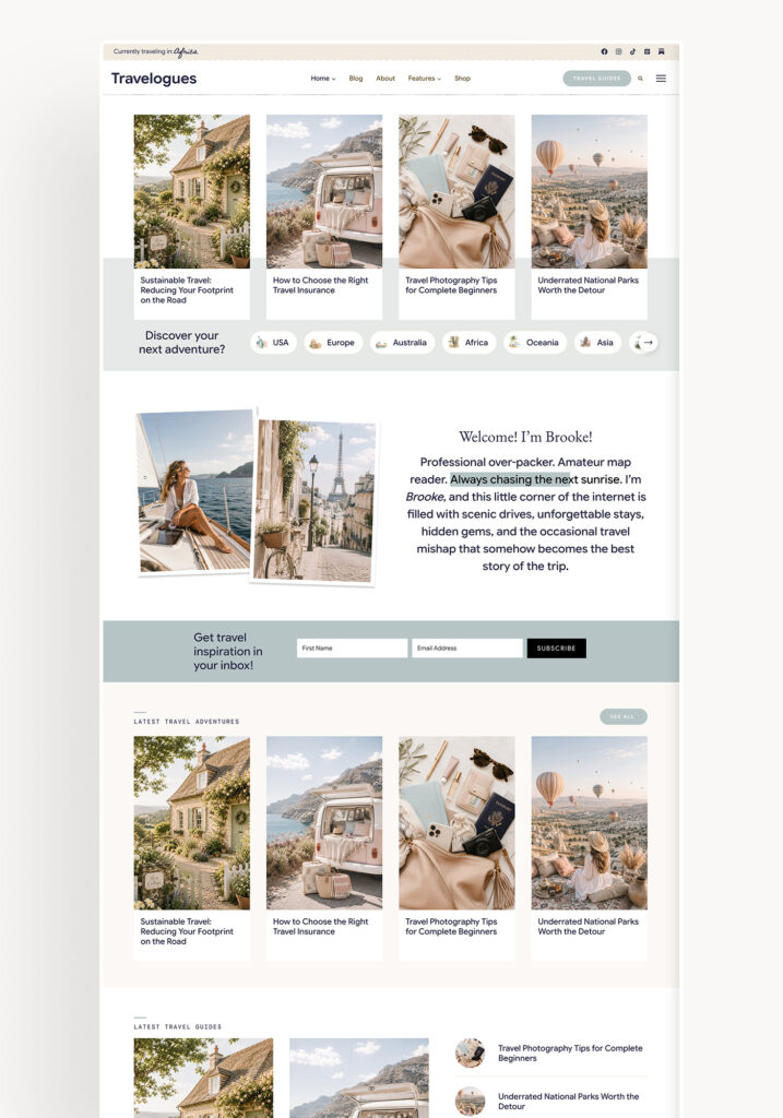 Travelogues Theme
