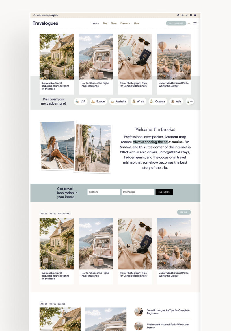 Travelogues Theme